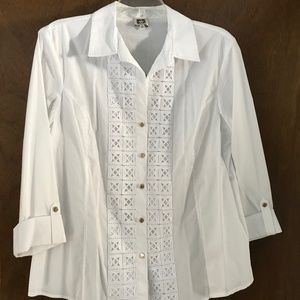 Anne Klein Tux Front Blouse